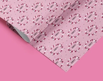 Happy Mother's Day Floral Gift Wrap Patterned Wrapping Paper 01