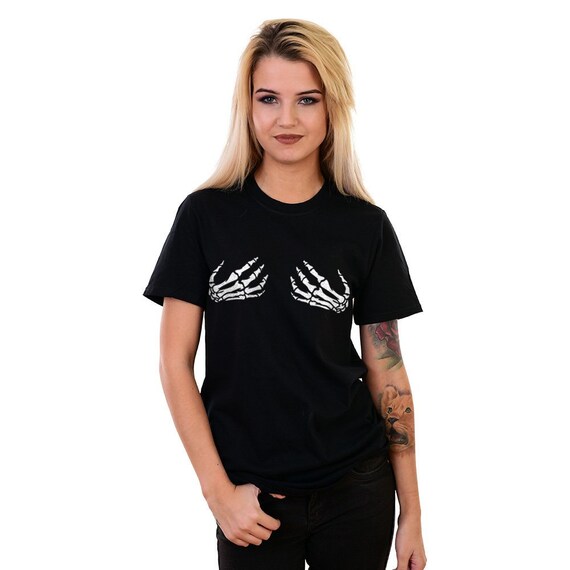 halloween skeleton hands shirt