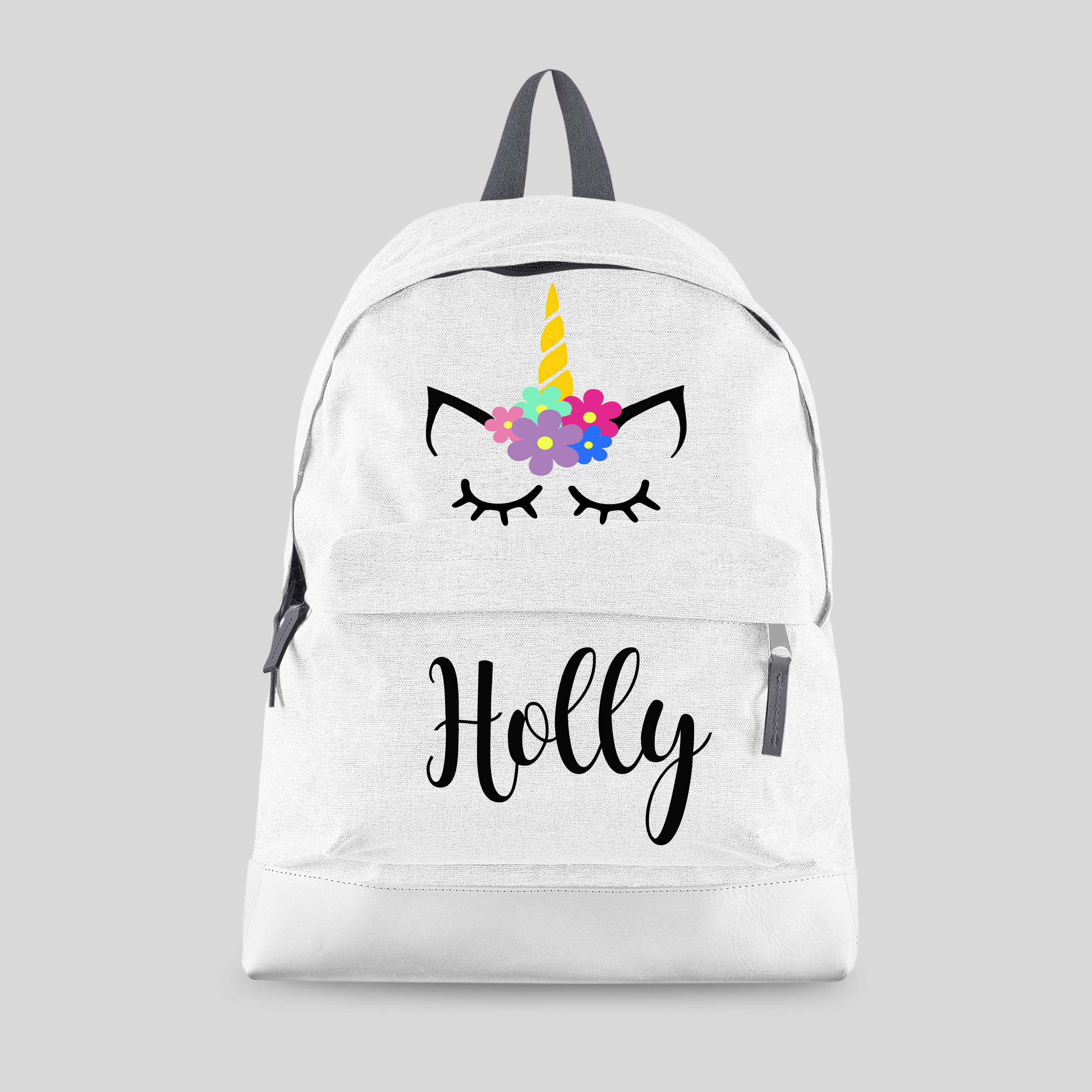 unicorn personalised backpack