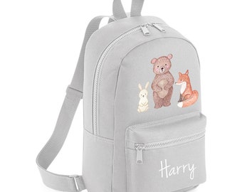 Personalised Woodland Animal Backpack, Animals Back To School Bag Backpack Kids Nursery Toddler Rucksack #MBWA