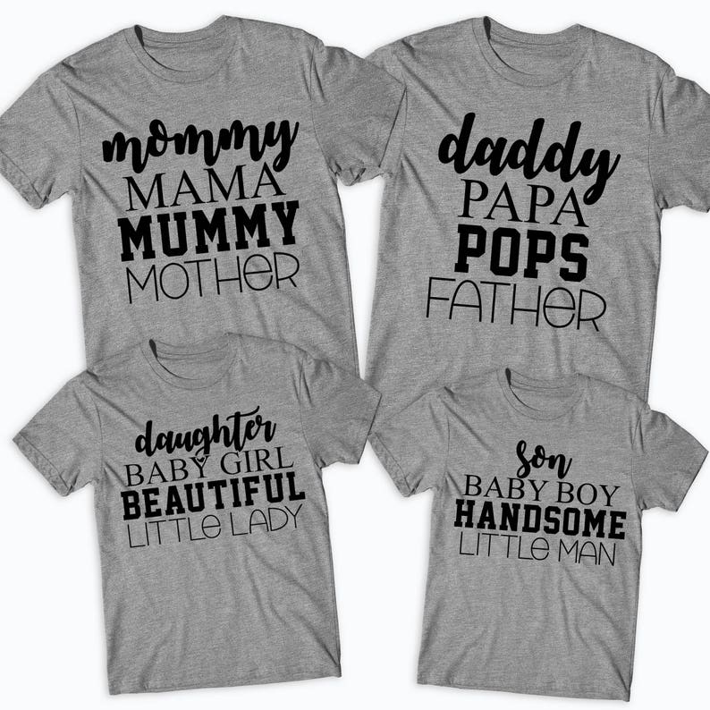 Mama Papa Hijo Hija Juego Familia Camisetas Padre Madre Hija Etsy
