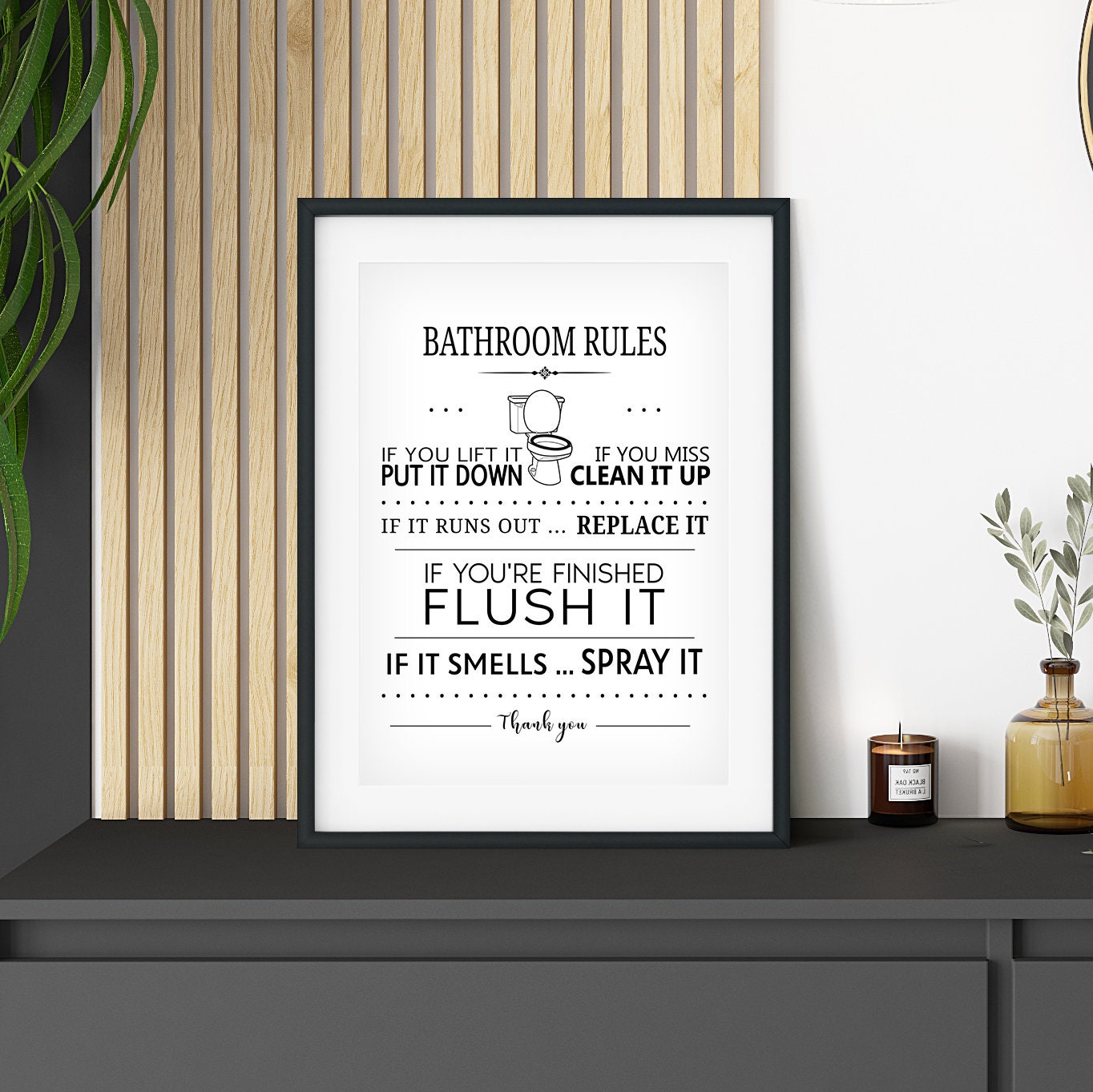 Bathroom Prints, Bathroom Rules Print, Funny Bathroom Wall Art