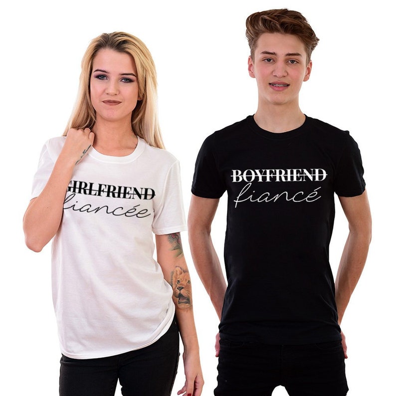 Boyfriend Girlfriend Shirts Couples Tshirts Fiancee Fiance Etsy