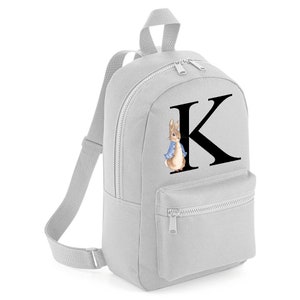 Nom personnalisé Sac à dos initial avec lapin Design Filles Garçons Enfants Maternelle Enfants Préscolaire Sac à dos Sac à dos Sac à dos -#MBR