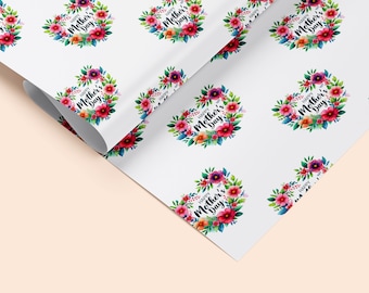 Happy Mother's Day Floral Gift Wrap Patterned Wrapping Paper 04