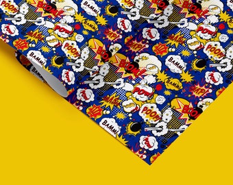 Komisch inpakpapier, komische cadeauverpakking voor kinderen, cadeauverpakking voor jongens, cartoon komische cadeauverpakking 14