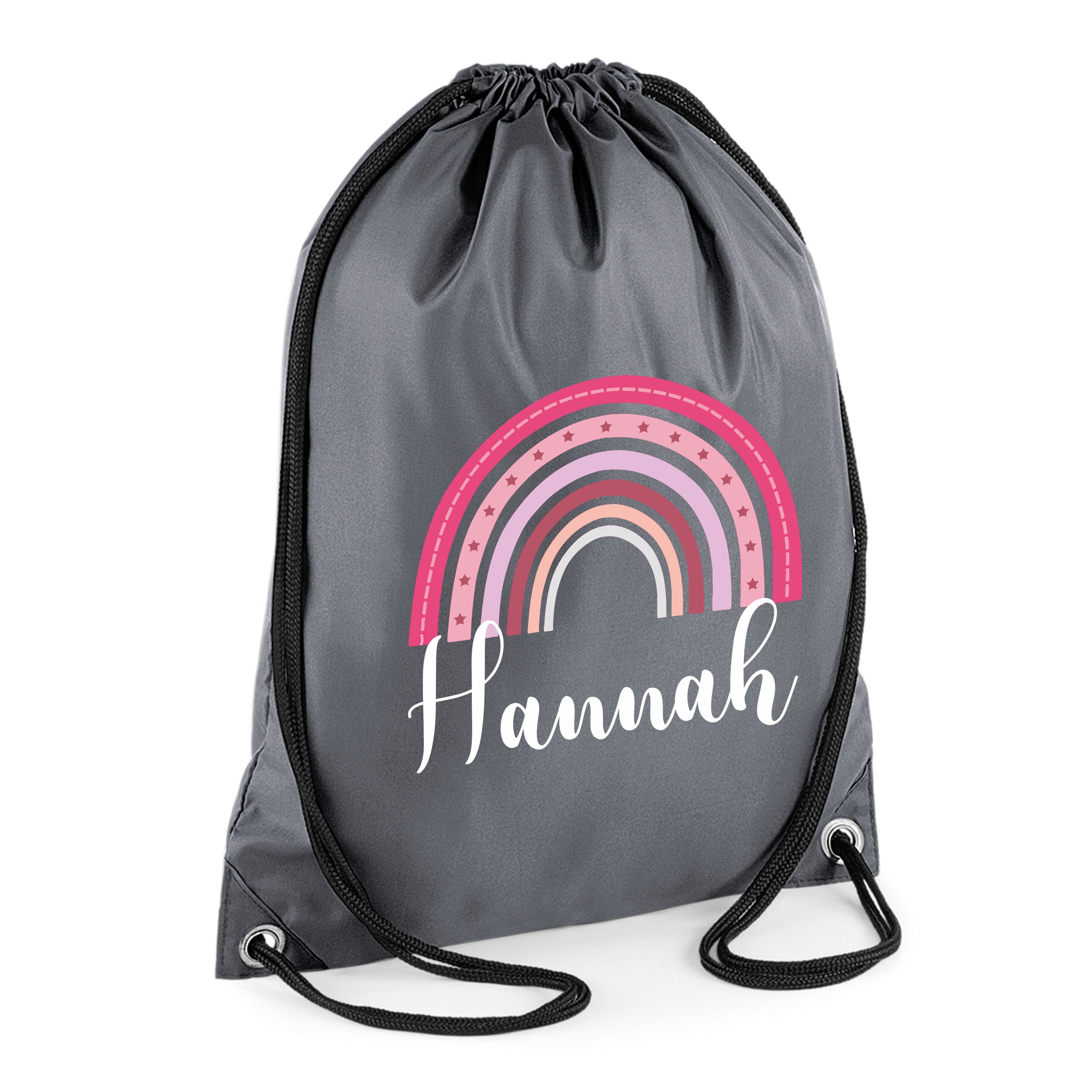 Personalised Name Rainbow Drawstring Bag Girls PE Bag Swimming Etsy