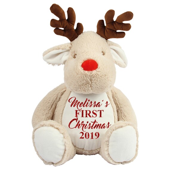 personalised first christmas teddy