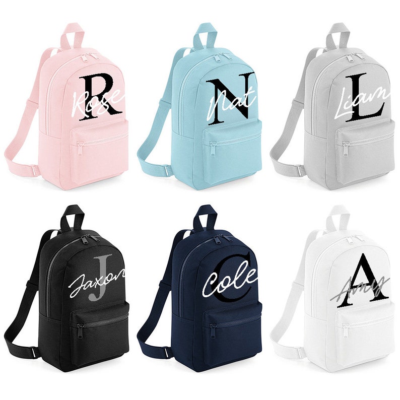 Personalised Name Initial Backpack With ANY NAME Girls Boys Etsy UK