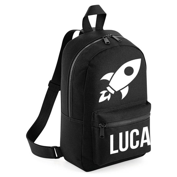 Personalised Kids Backpack Any Name Rocket Boys Childrens School Bag 