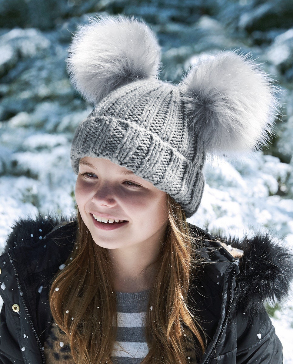 double pom pom beanie womens
