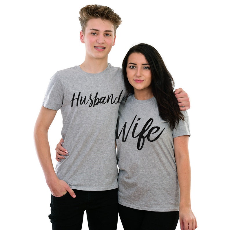 Tstars Hubby /& Wifey Matching Couple Raglan Shirt His /& Hers Gift for Husband and Wife