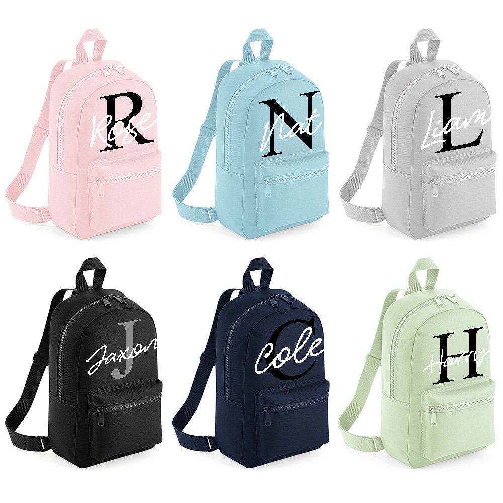 Personalised Mini Kids Initial Backpack Any Name School Toddler