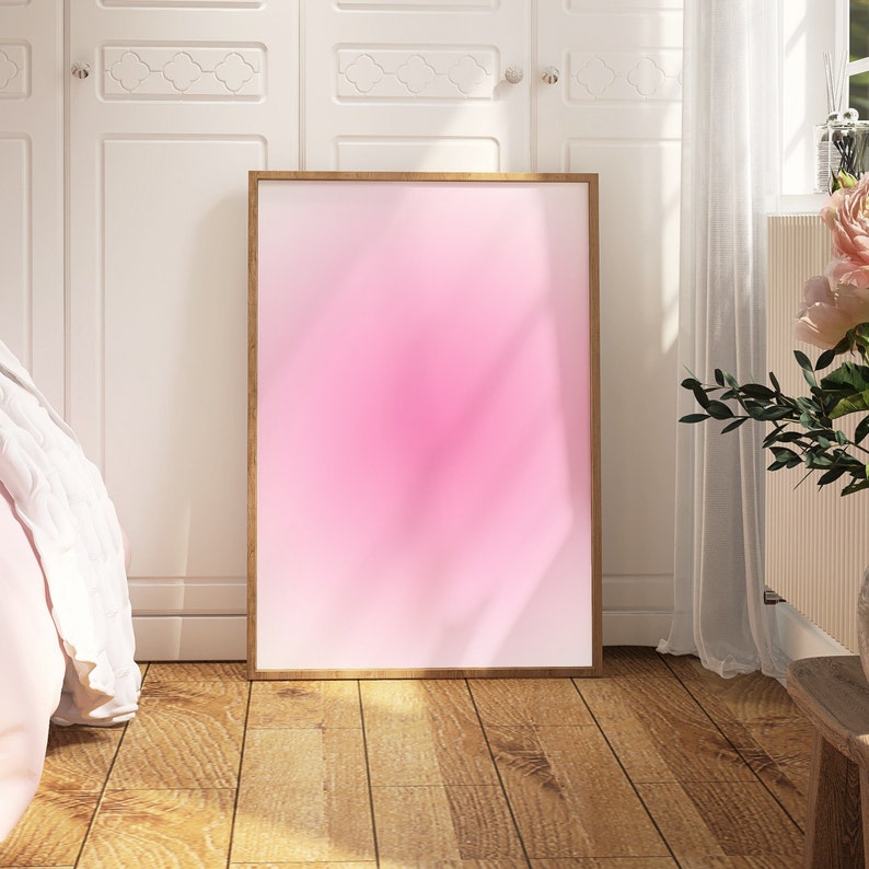 Pink Surrounds Pink Fade Aura Print Wall Art, Home Decor, Pink Print, Trendy Art ...
