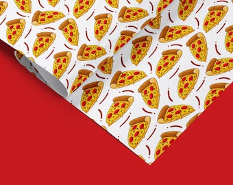 Papier do pakowania pizzy, Opakowanie na prezenty świąteczne, Opakowanie na prezenty fast food, Wzór jedzenia, Opakowanie na prezenty retro 44