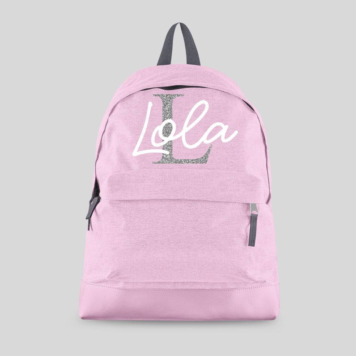 Personalised Backpack With Name and Glitter Initial Kids Etsy Israel