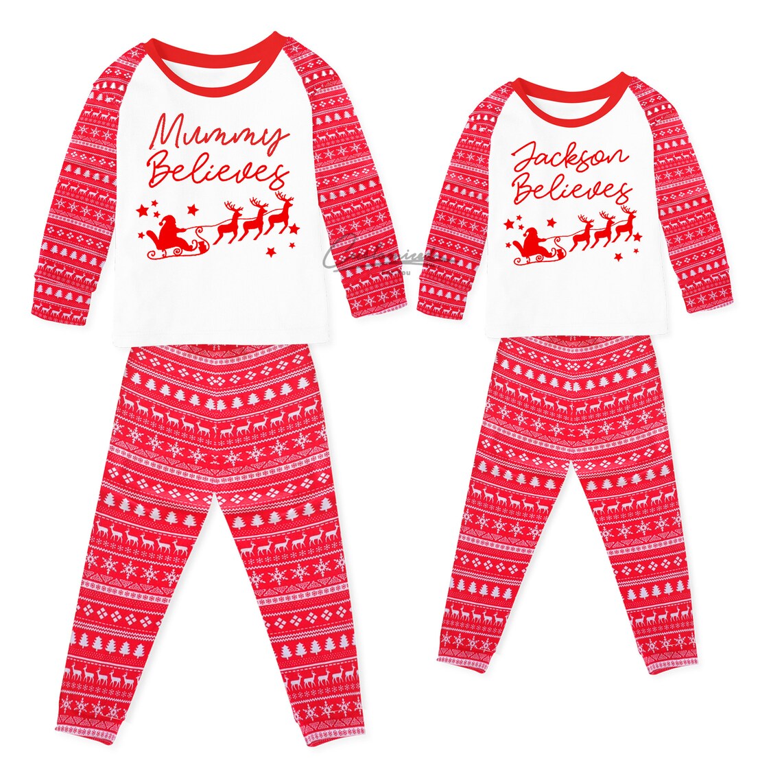 Personalised Family Matching Christmas Pyjamas Adults and Etsy