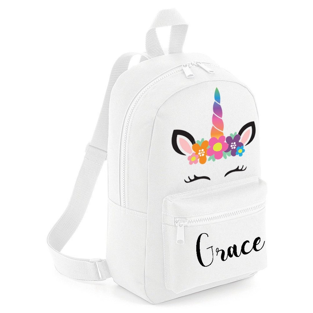 Personalised Mini Unicorn Backpack With ANY NAME Kids Children Teenagers  School Student Rucksack Back to School Bag Backpack MBU1 
