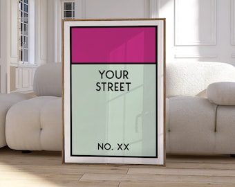 Board Street Wall Art Print Picture Poster Personalised Board Game Home Decor, Modern Art Decor Gallery Wall 2442