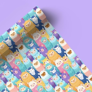 Pastel Alpaca Wrapping Paper, Alpaca Holiday Gift Wrap, Alpaca Gift Wrap, Animal Wrapping Paper, Funny Gift Idea, Cute Gift Wrap 49