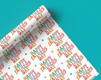 Happy Fathers Day Wrapping Paper, Dad Birthday Gift Wrap 120