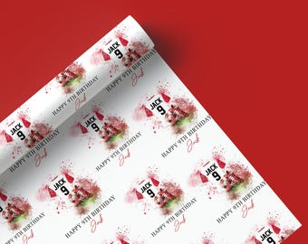 Personalised Football Wrapping Paper, Colourful Birthday Footballer Gift Wrap, Custom Name & Age, Football Soccer Ball Printed Gift Wrap 62