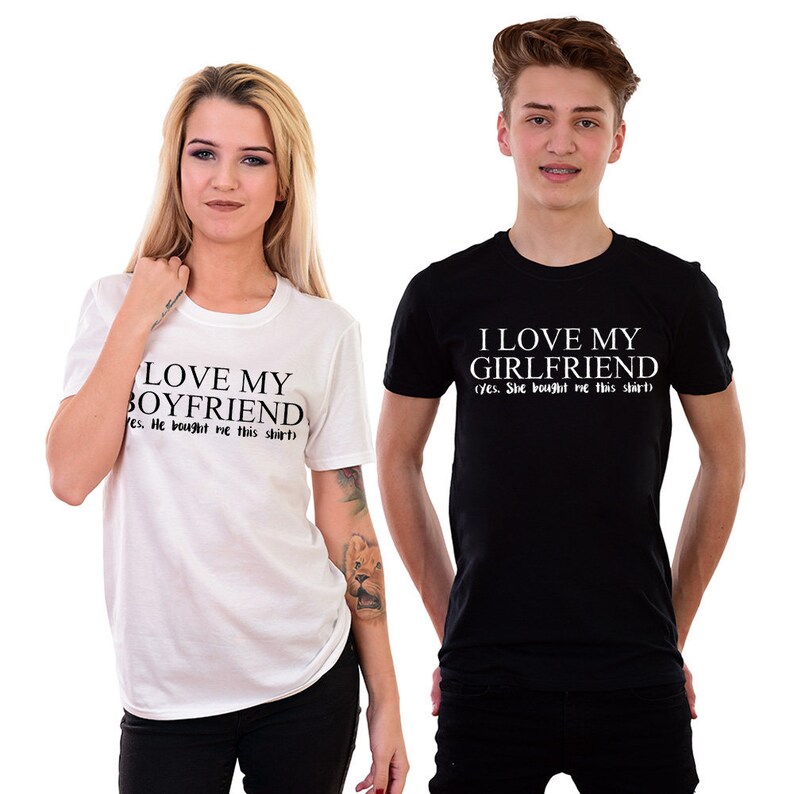 I love my boyfriend girlfriend Matching TShirts. Couple Etsy