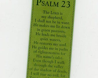 marque-page vintage en similicuir en relief, verset biblique du psaume 23