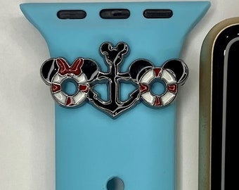 Mickey and Minnie Life Preserver with Anchor Apple Watch Band Strap Charm | Apple Watch Band | Magic Band