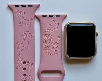 Bruni the Fire Salamander Engraved Apple Watch Band | 24 Colors | 38mm 40mm 42mm 44mm 45mm 49mm | Personalized Apple Watch Strap