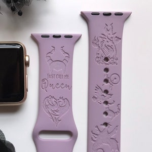 Maleficent Engraved Apple Watch Band | 24 Colors | 38mm 40mm 41mm 42mm 44mm 45mm 49mm | Personalized Apple Watch Strap