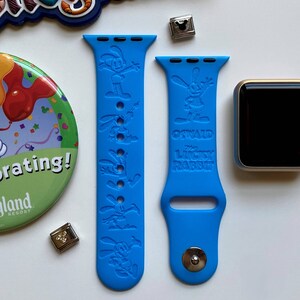 Oswald The Lucky Rabbit Engraved Apple Watch Band | 24 Colors | 38mm 40mm 41mm 42mm 44mm 45mm 49mm | Personalized Apple Watch Strap