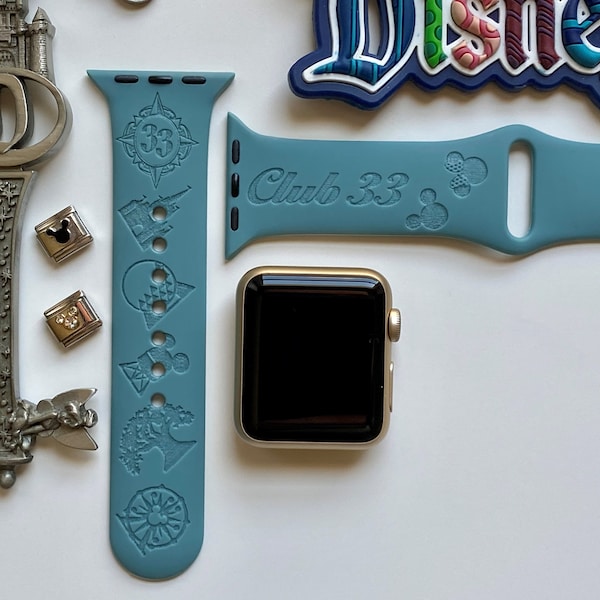 Club 33 Engraved Apple Watch Band | 24 Colors | 38mm 40mm 41mm 42mm 44mm 45mm 49mm | Personalized Apple Watch Strap