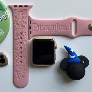 Disneyland Themed Engraved Apple Watch Band | 24 Colors | 38mm 40mm 41mm 42mm 44mm 45mm 49mm | Personalized Apple Watch Strap