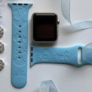 Cinderella Inspired Engraved Apple Watch Band | 24 Colors | 38mm 40mm 41mm 42mm 44mm 45mm 49mm | Personalized Apple Watch Strap