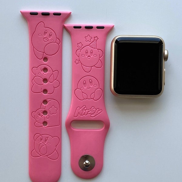 Kirby Engraved Apple Watch Band | 24 Colors | 38mm 40mm 41mm 42mm 44mm 45mm 49mm | Personalized Apple Watch Strap