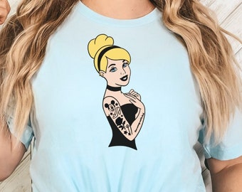 Camisa Punk de Cenicienta / 50 colores / XS-4XL / Tallas para adultos y jóvenes / Camisa familiar de Disney / Camisa de Disneyland / Camisa de Disney World