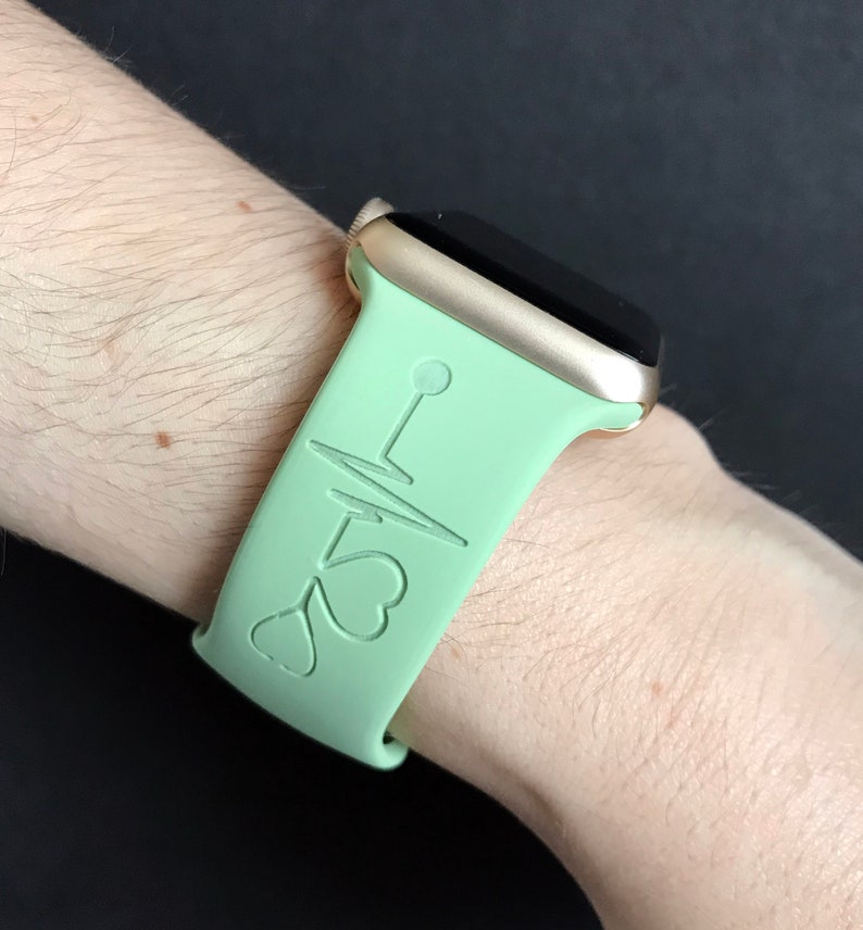 Nurse Stethoscope Custom Monogram Apple Watch Band 24 Colors Etsy