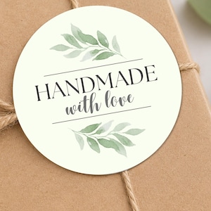 Handmade Sticker Labels | Botanical Packaging Stickers | Small Business Thank You Labels | Round Seals for Boxes, Bags & Orders