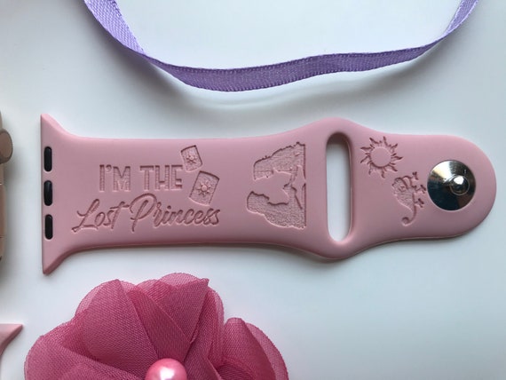 Tangled Rapunzel Monogram Engraved Apple Watch Band 24 Colors 38mm 40mm 41mm 42mm 44mm 45mm 46mm 49mm Personalized Apple Watch Strap