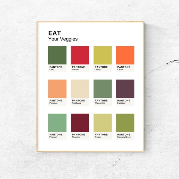 Eat Your Veggies Pantone Colors Printable Wall Art Etsy