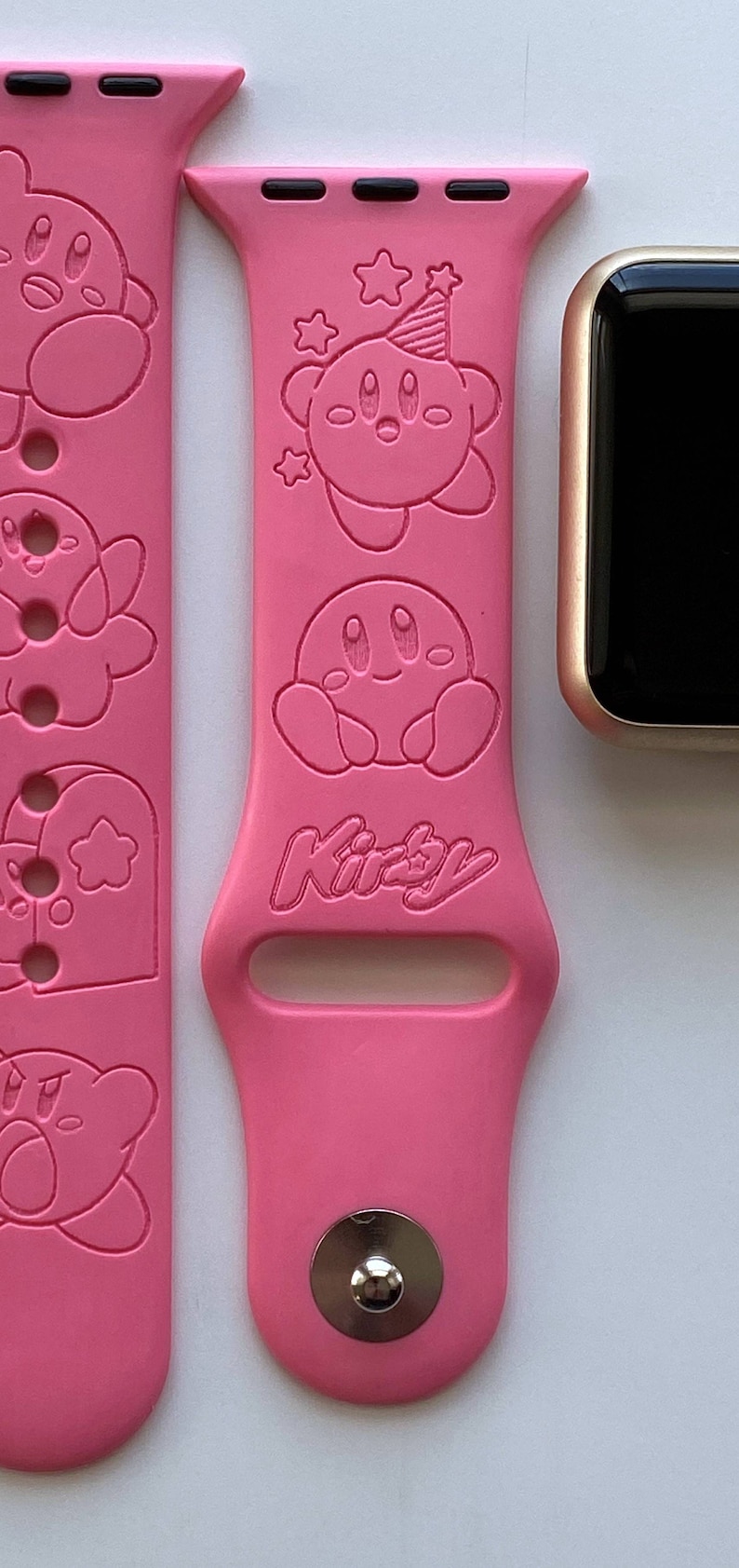 Kirby Engraved Apple Watch Band 24 Colors 38mm 40mm 41mm 42mm 44mm 45mm 49mm Personalized Apple Watch Strap image 3