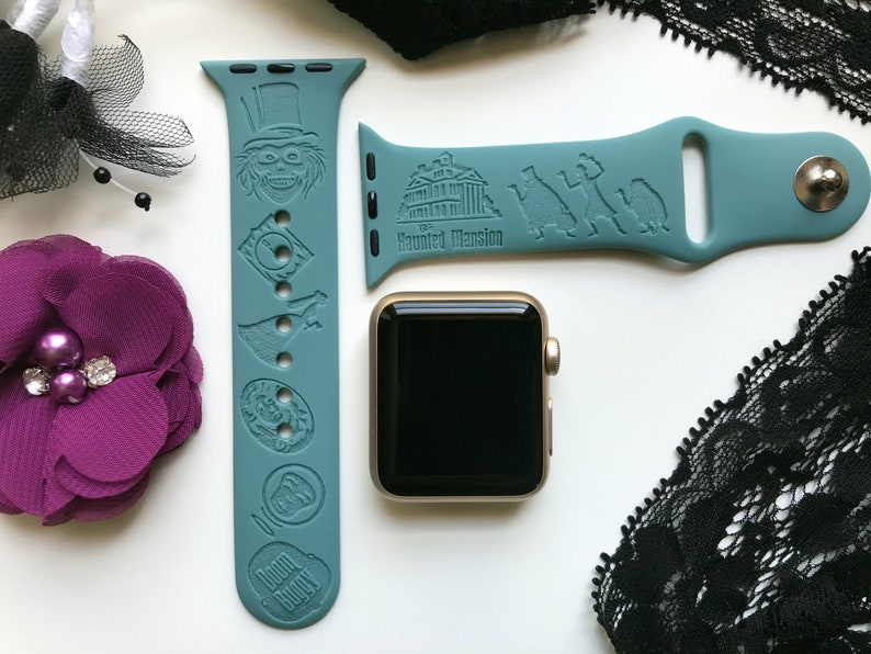 The Haunted Mansion Engraved Apple Watch Band 24 Colors 38mm 40mm 41mm 42mm 44mm 45mm 49mm Personalized Apple Watch Strap image 1