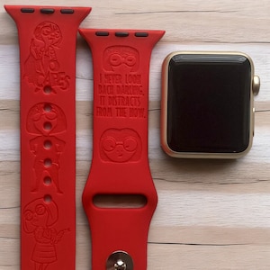 Edna Mode Engraved Apple Watch Band, 24 Colors, 38mm 40mm 41mm 42mm 44mm 45mm 46mm 49mm, Personalized Apple Watch Strap