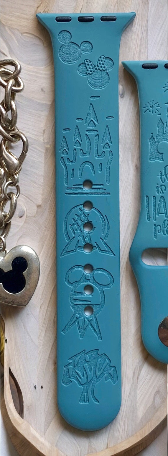 Disney Parks Engraved Apple Watch Band 24 Colors 38mm 40mm 41mm 42mm 44mm 45mm 46mm 49mm Personalized Apple Watch Strap