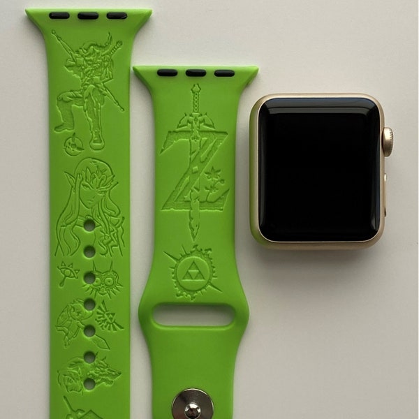Legend of Zelda Engraved Apple Watch Band | 24 Colors | 38mm 40mm 41mm 42mm 44mm 45mm 49mm | Personalized Apple Watch Strap