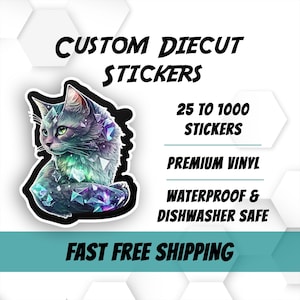 Custom Die-Cut Vinyl Stickers – Waterproof, Durable, Personalized Stickers for Business, Packaging, or Decor
