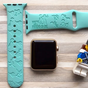 Toy Story Inspired Engraved Apple Watch Band, 24 Colors, 38mm 40mm 41mm 42mm 44mm 45mm 46mm 49mm, Personalized Apple Watch Strap