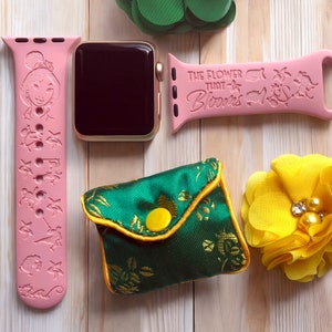 Mulan Inspired Engraved Apple Watch Band, 24 Colors, 38mm 40mm 41mm 42mm 44mm 45mm 46mm 49mm, Personalized Apple Watch Strap