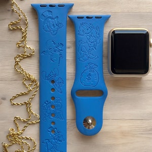 Scrooge McDuck Engraved Apple Watch Band, 24 Colors, 38mm 40mm 41mm 42mm 44mm 45mm 46mm 49mm, Personalized Apple Watch Strap